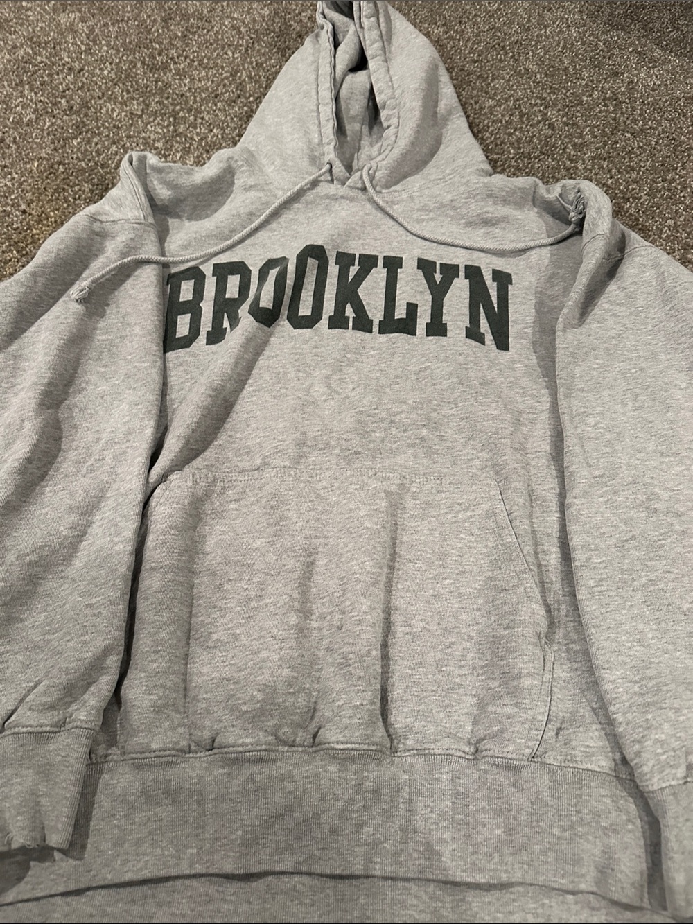Brandy Melville Light Gray BROOKLYN Graphic Hoodie